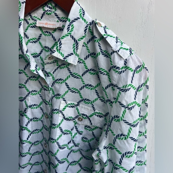 Tory Burch Tops - Tory Burch Womens Print Long Sleeved Button Down Blouse Size 8
